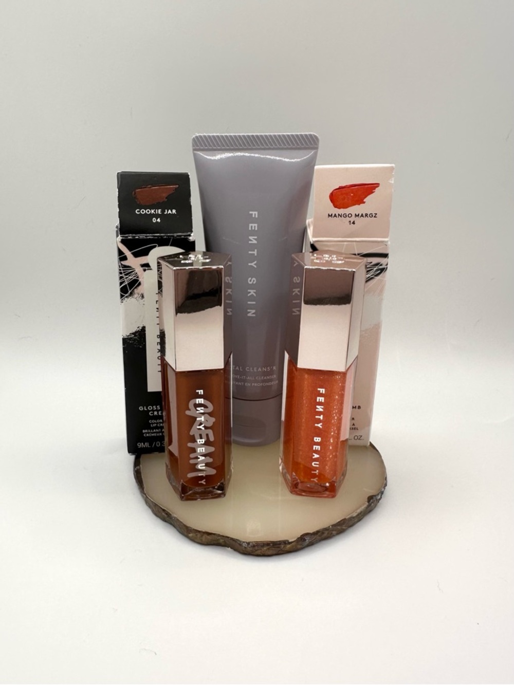 3pc Fenty Beauty Bundle (2) Gloss Bombs & Fenty Skin Total Cleans’r New/Sealed